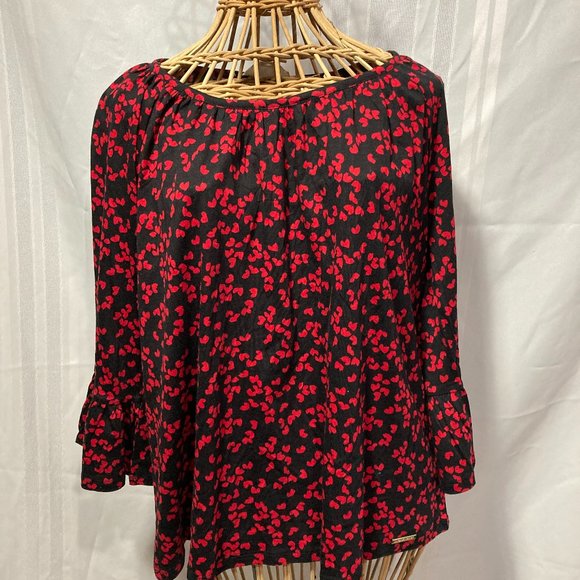 NEW MICHAEL KORS TOP w/ HEARTS VALENTINES SIZE L - Picture 1 of 6